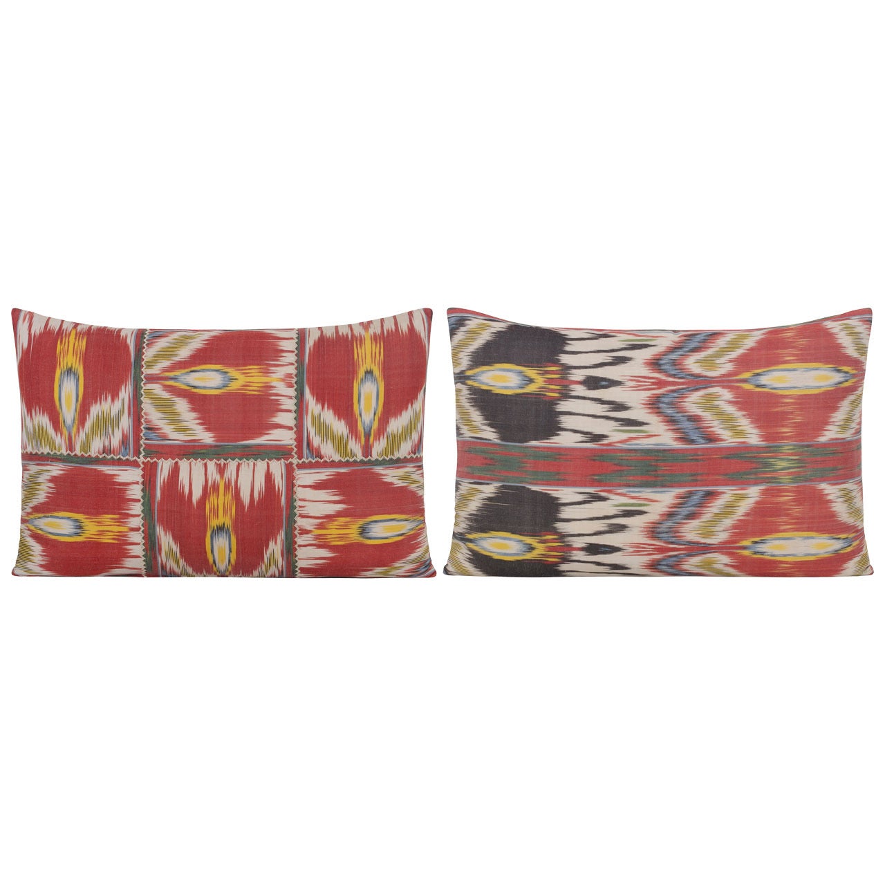 Pair of Yastik Isolabella Ikat Cushions by Rifat Ozbek For Sale