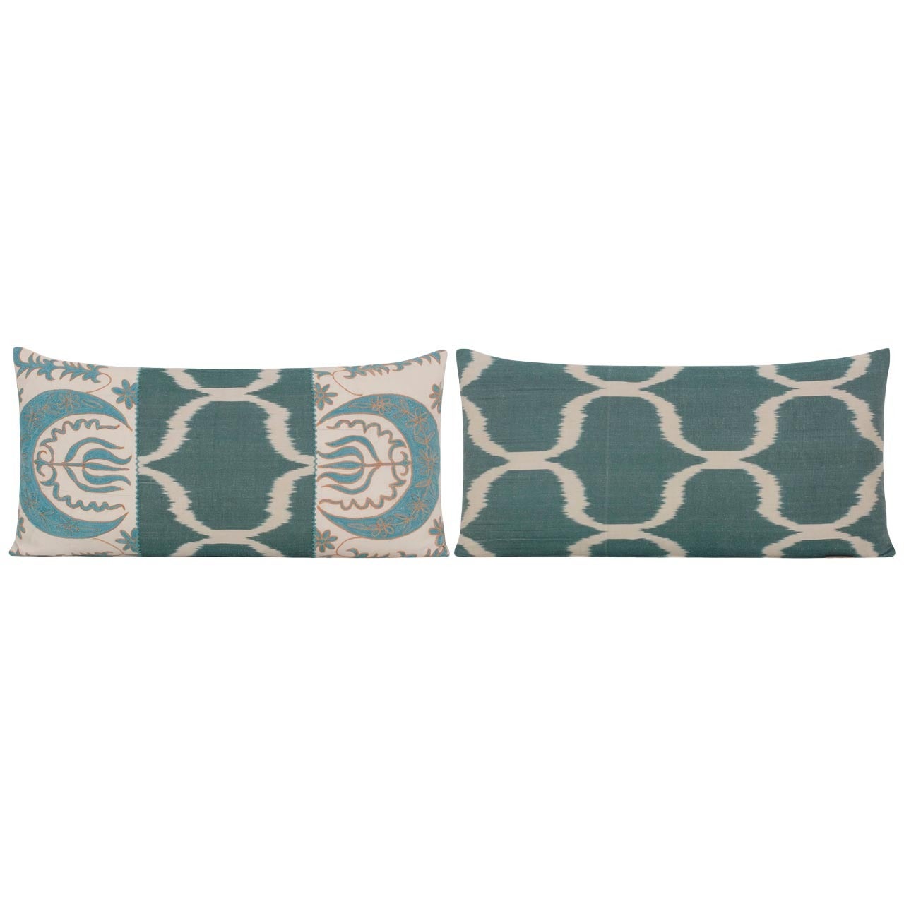 Pair of Yastik Sissinghurst Ikat Cushions by Rifat Ozbek For Sale