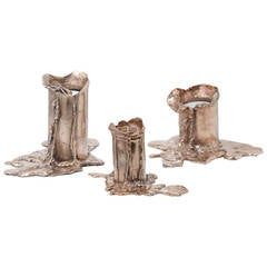 Set of Three Melted Candle Holders Designed by Osanna Visconti