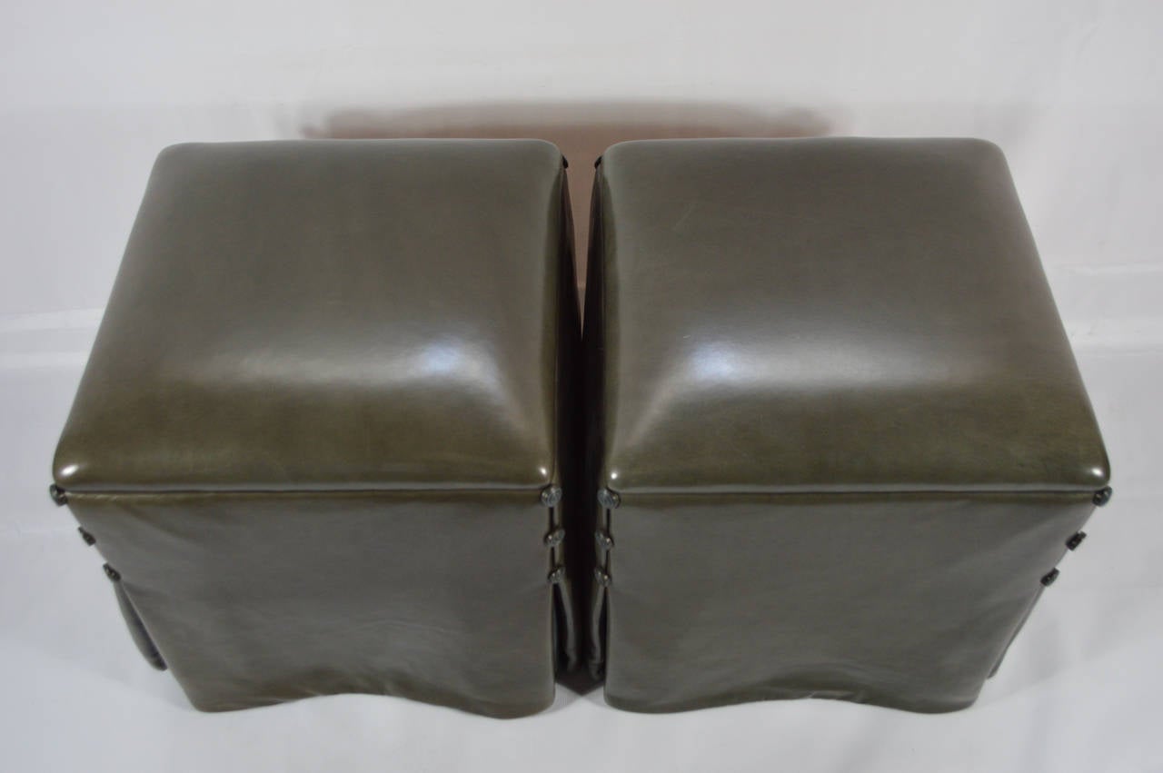 Pair of J. Robert Scott Escargot Ottomans In Excellent Condition For Sale In New London, CT