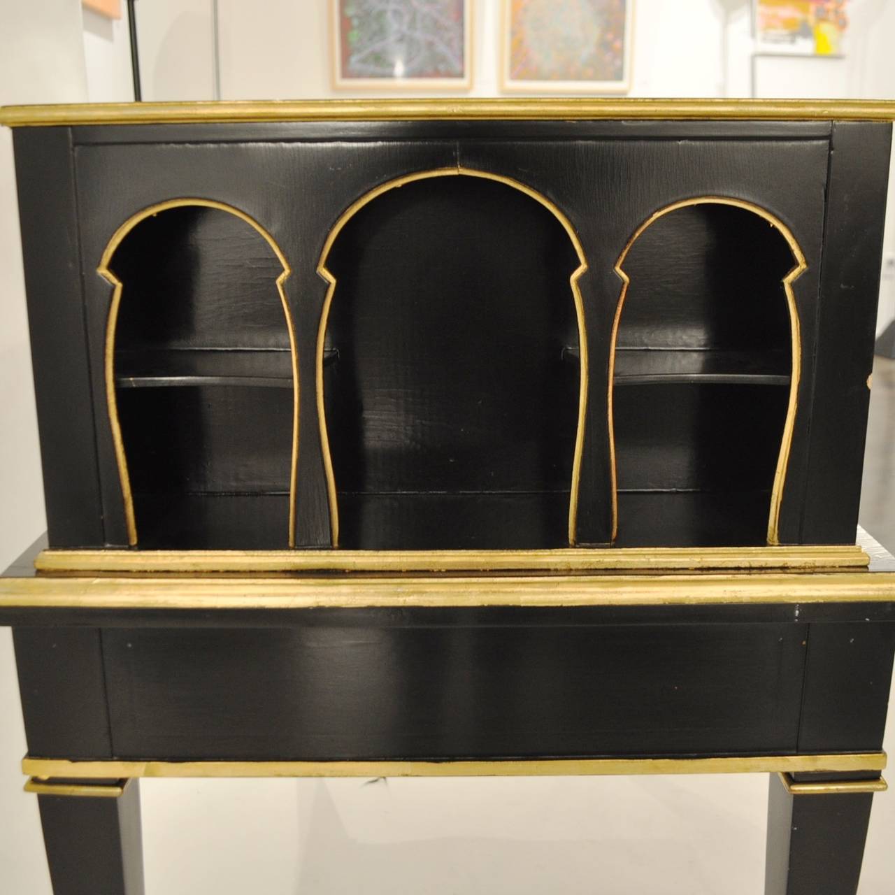 Ebonized Cartonnier Desk by Jansen For Sale 1