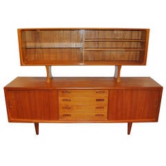 Vintage H.P. Hansen Danish Modern Sideboard and Hutch