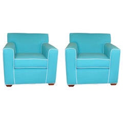 Turquoise Club Chairs