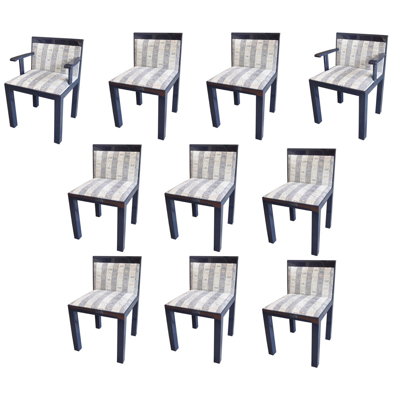 Set of Ten Teatro Lacquered Dining Chairs by Aldo Rossi Molteni & C, 1980s For Sale