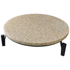 Mid-Century Modern Terazzo Coffee Table in the Style of Jean Prouve