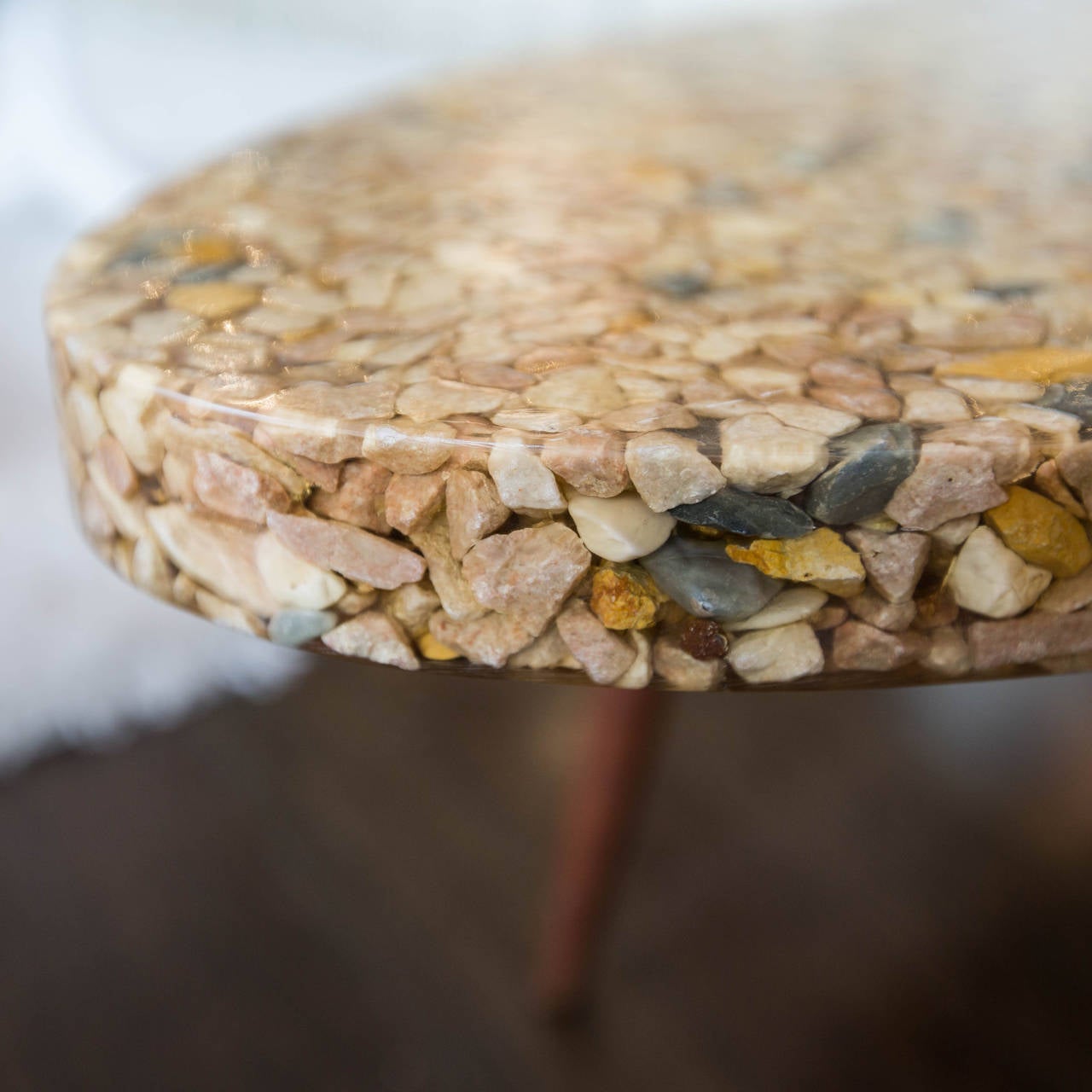 river rock coffee table