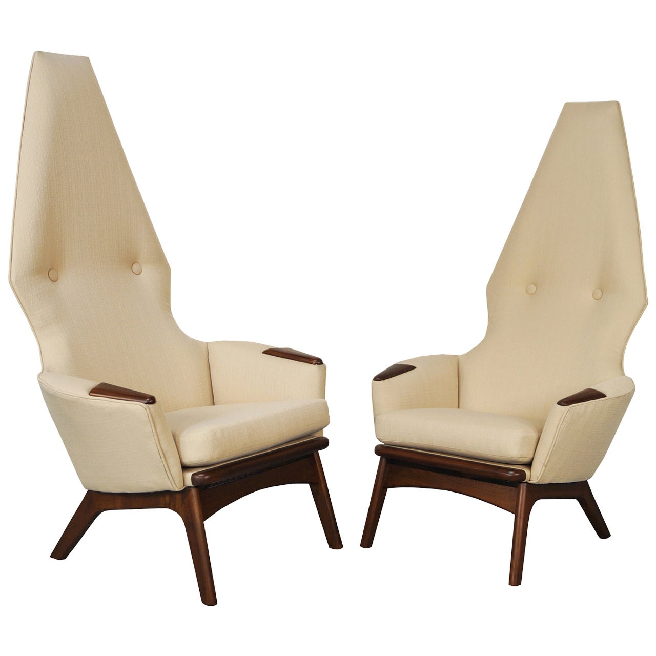 Vintage High Back Lounge Chairs by Adrian Pearsall at 1stDibs