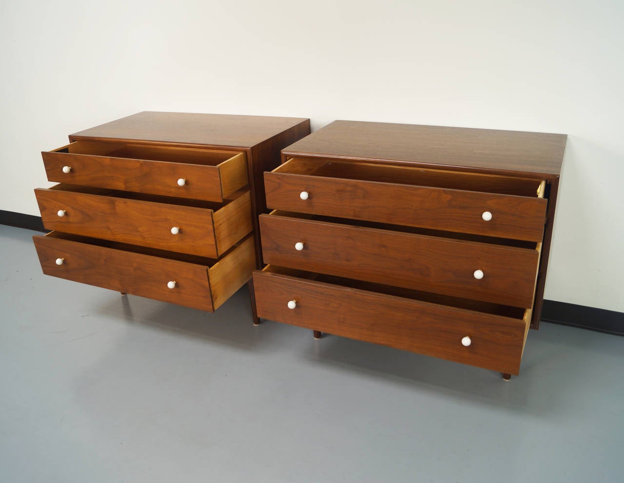 A wonderful pair of vintage chests of drawers designed by Kipp Stewart & Stewart McDougall for Drexel 