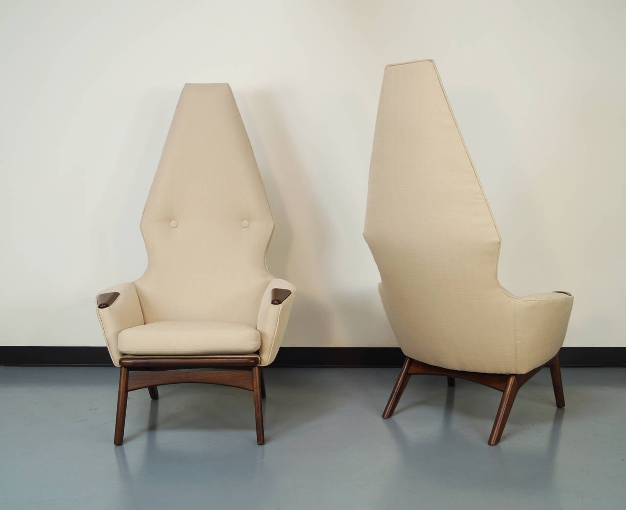 Mid-20th Century Vintage High Back Lounge Chairs by Adrian Pearsall