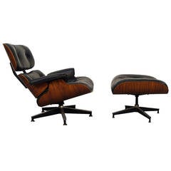 Rosewood Charles Eames Lounge Chair and Ottoman for Herman Miller