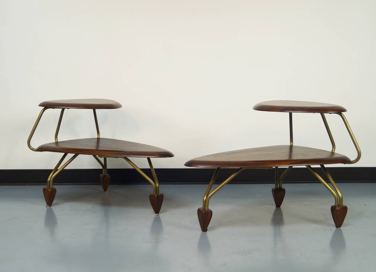 Brass Vintage Surfboard Side Tables by John Keal