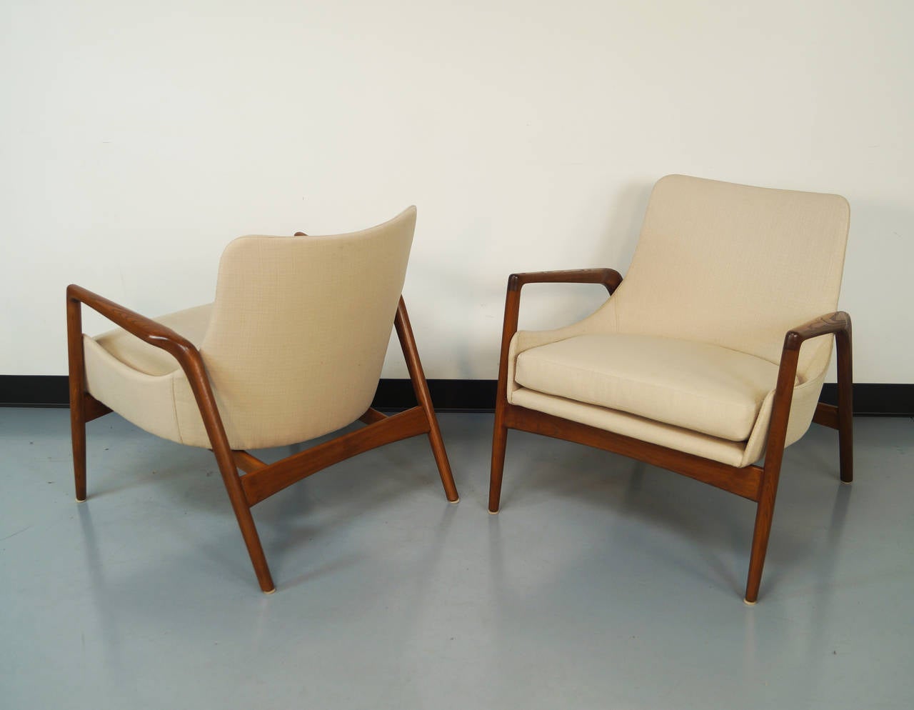 Scandinavian Modern Ib Kofod Larsen Danish Lounge Chairs