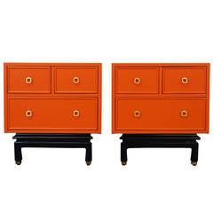 Vintage Lacquered Nightstands by American of Martinsville