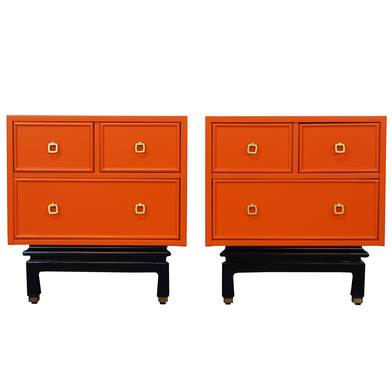 Vintage Lacquered Nightstands by American of Martinsville