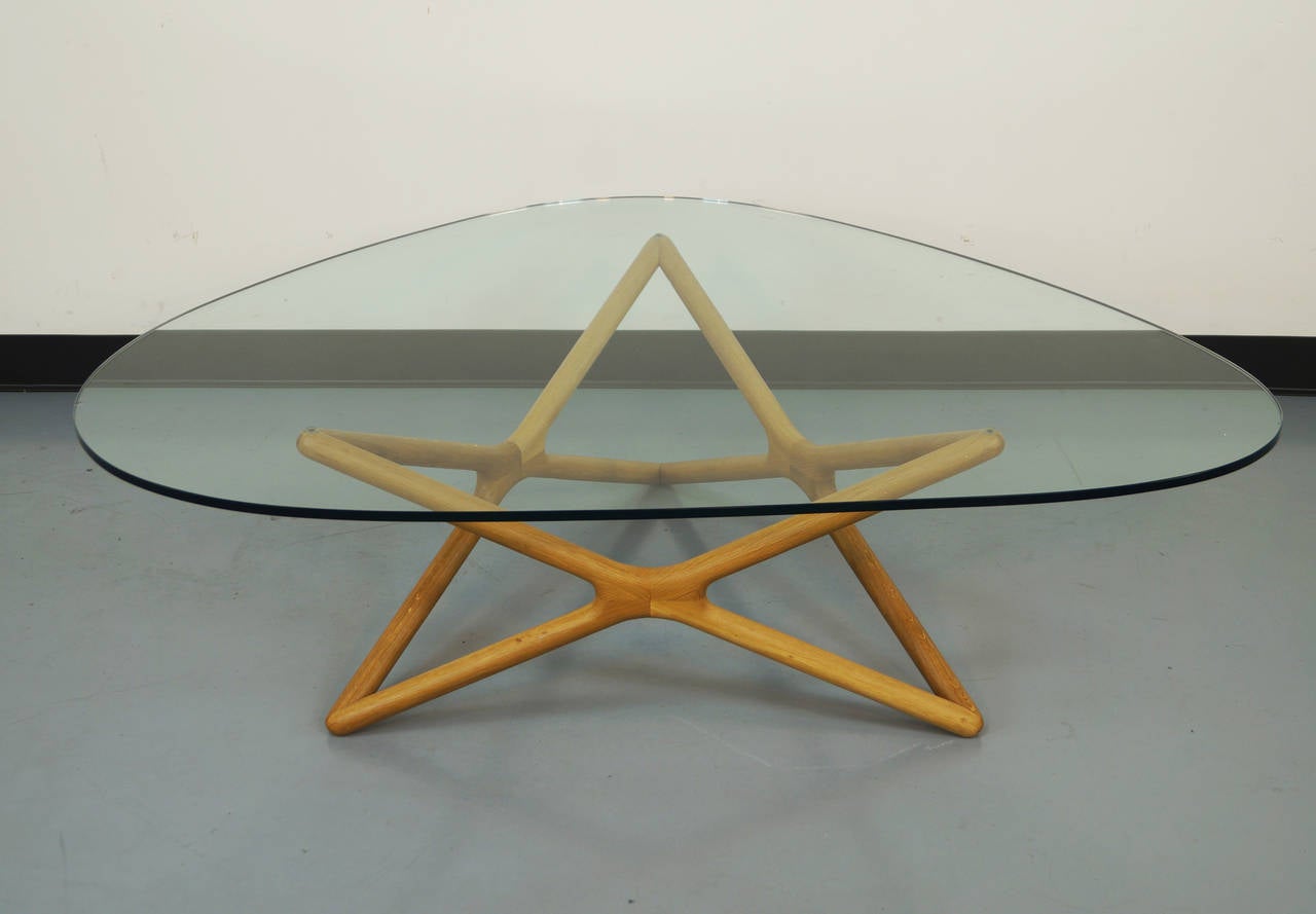 Vintage Geometric Glass Coffee Table at 1stDibs