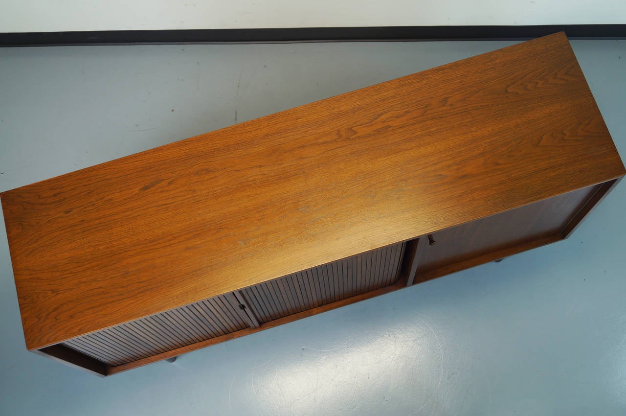 Walnut Tambour Door Credenza by Milo Baughman 2