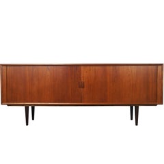 Danish Teak Tambour Door Credenza by Svend A. Larsen