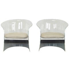 Vintage Flexuous Lucite Chairs