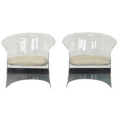 Vintage Flexuous Lucite Chairs