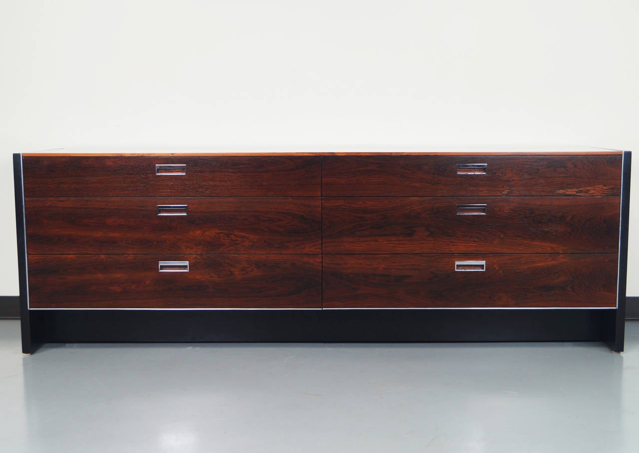 Aluminum Rosewood Dresser by Robert Baron for Glenn of California