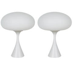 Matching Pair of Laurel Mushroom Lamps