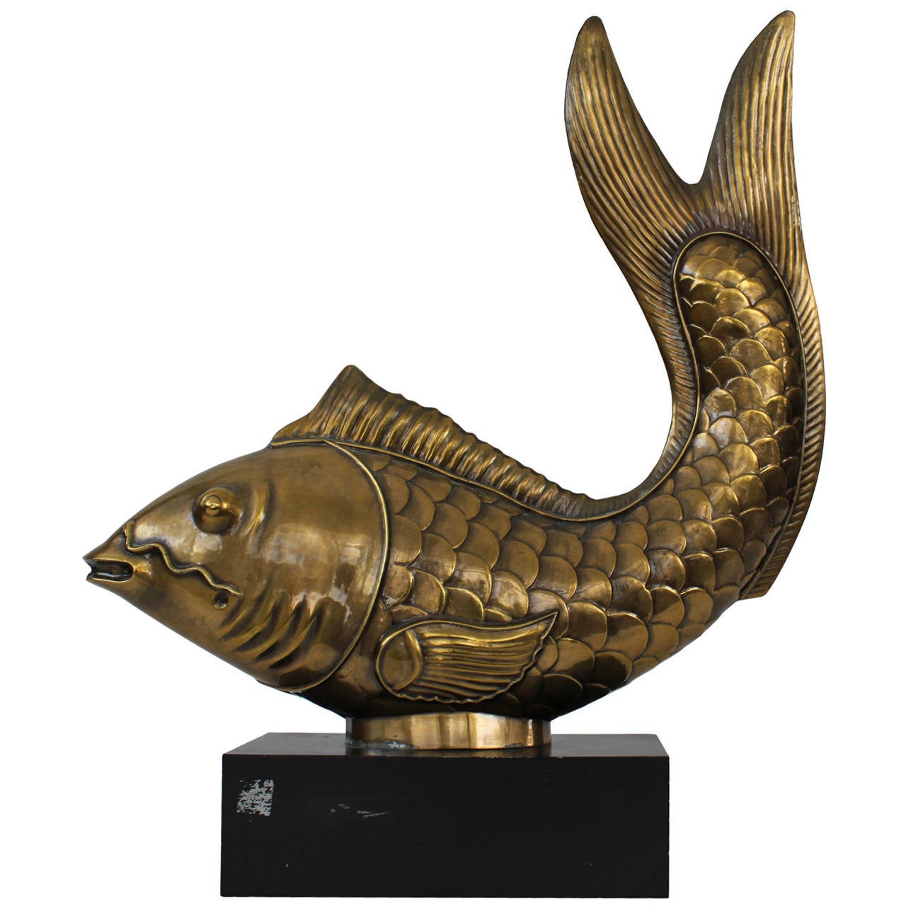 Large Brass Fish Sculpture at 1stDibs large fish sculpture, brass fish statue