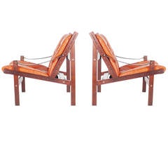 Torbjorn Afdal Rosewood and Leather Lounge Chairs