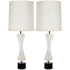 Mid-Century Alabaster and Marble Table Lamps