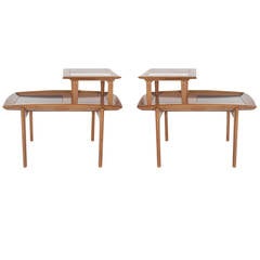 Walnut Step Tables by John Keal for Brown Saltman 2