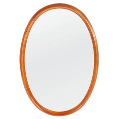 Pedersen and Hansen Oval Teak Danish Modern Wall Mirror