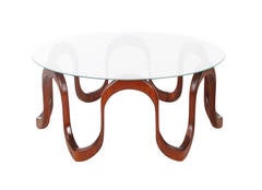 Mid-Century Modern Sculpted Walnut Coffee Table