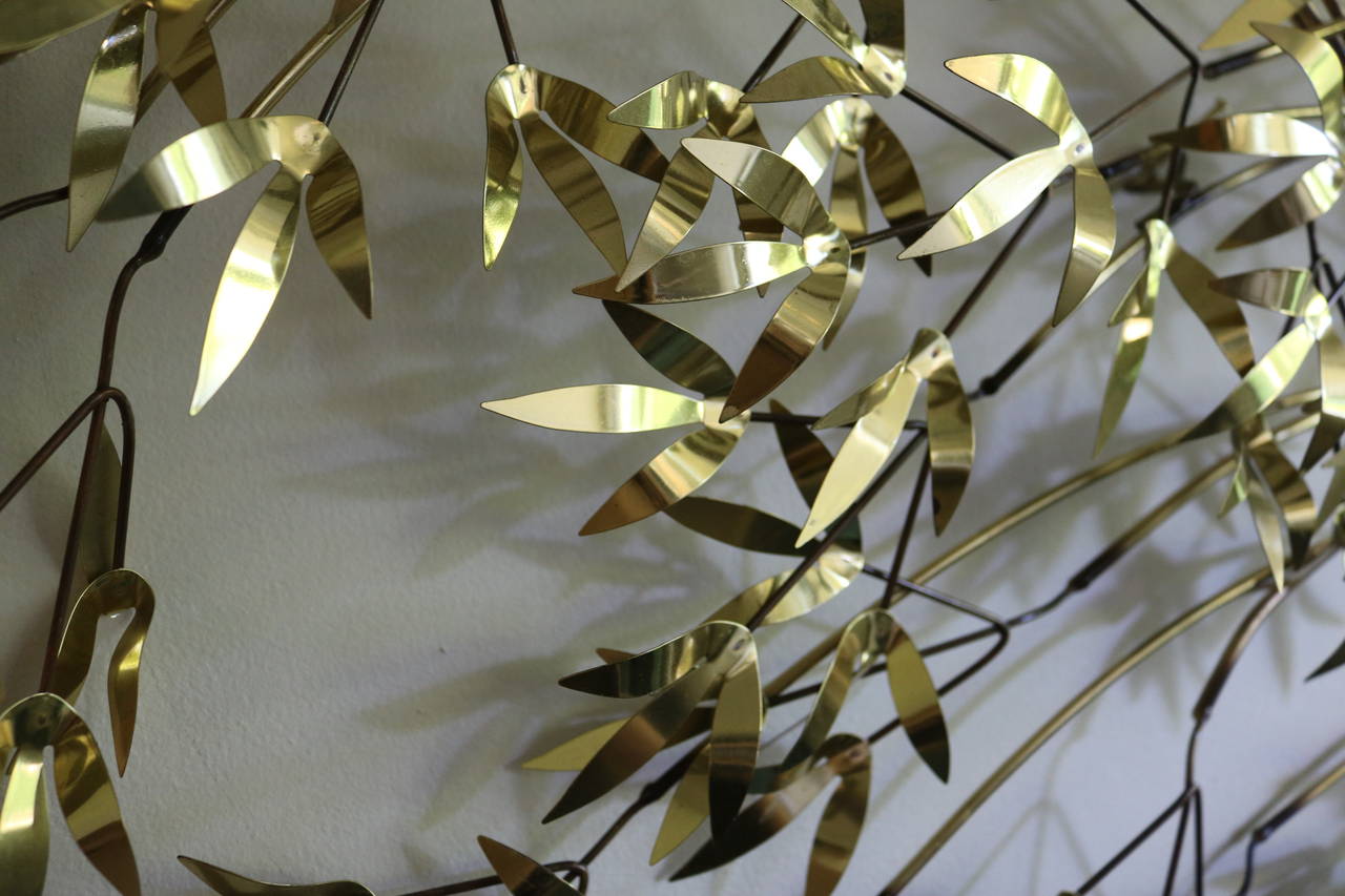 Signed Curtis Jere Brass Willow Branch Sculpture at 1stDibs