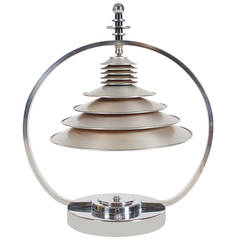 Art Deco Table Lamp in Chrome and Aluminum