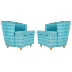 Pair of Matching Club Chairs in the Manner of Edward Wormley for Dunbar 9