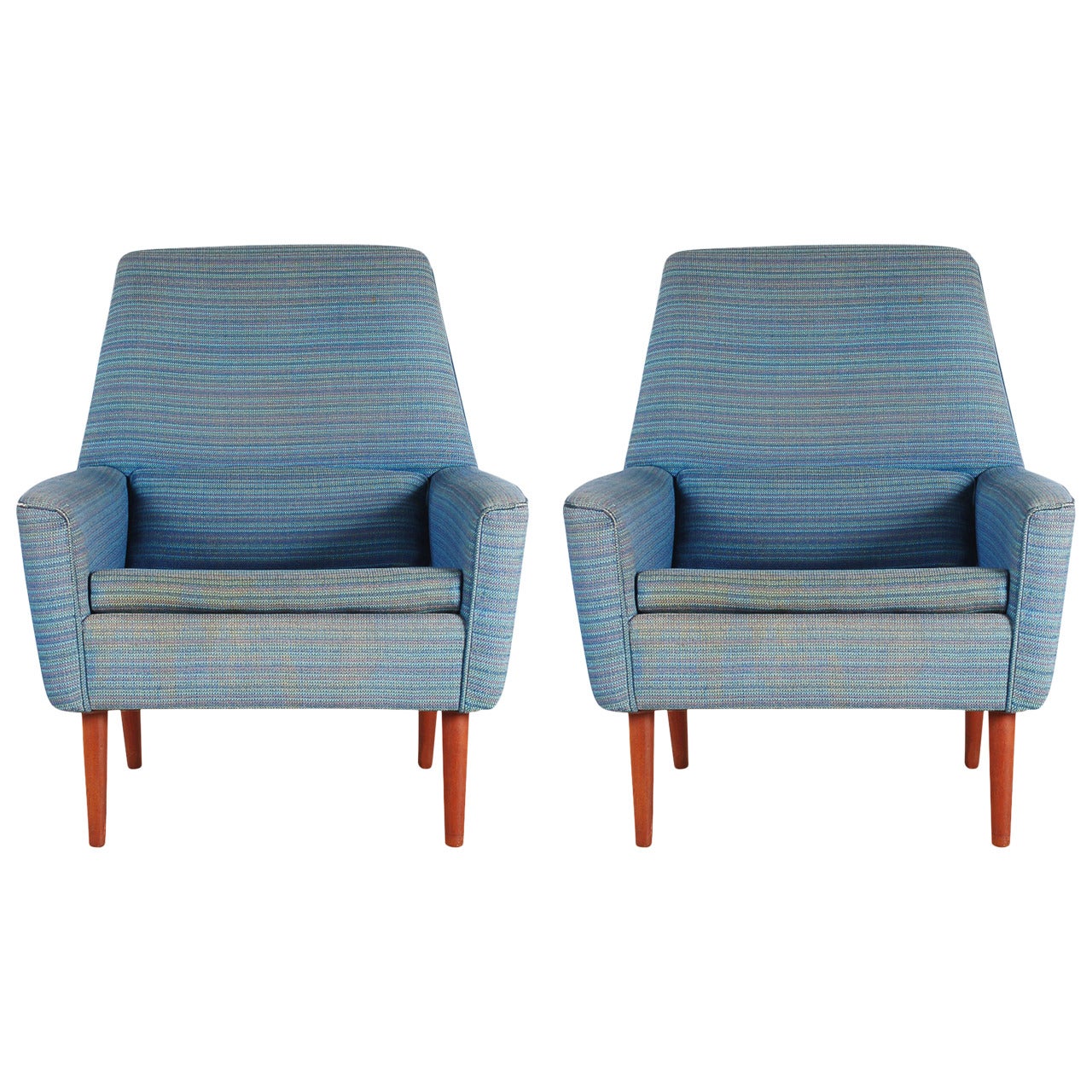 Pair of Highback Scandinavian Lounge Chairs by Dux