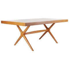 T.H. Robsjohn-Gibbings X-Base Dining Table for Widdicomb