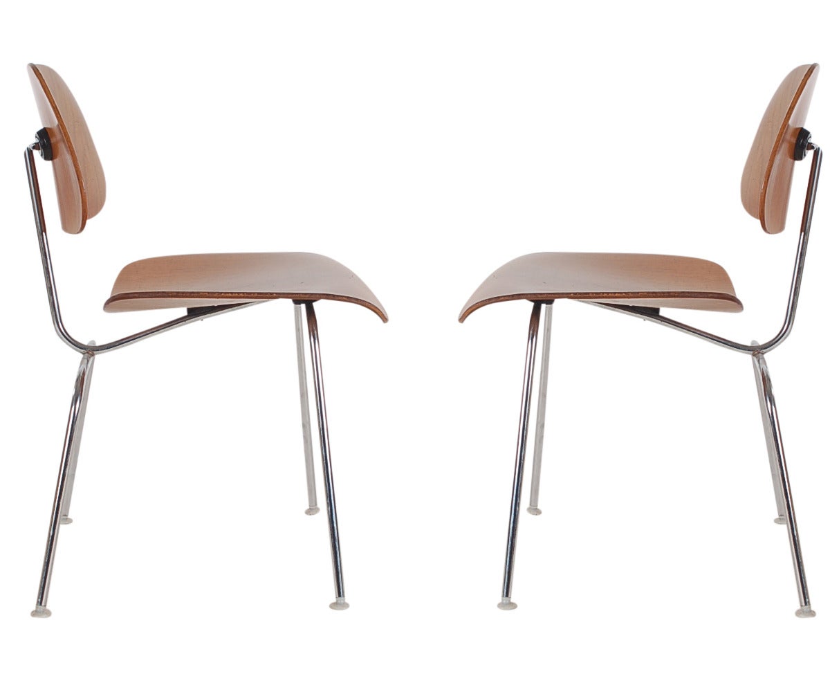 Set of Six Charles Eames for Herman Miller DCM Plywood Dining Chairs