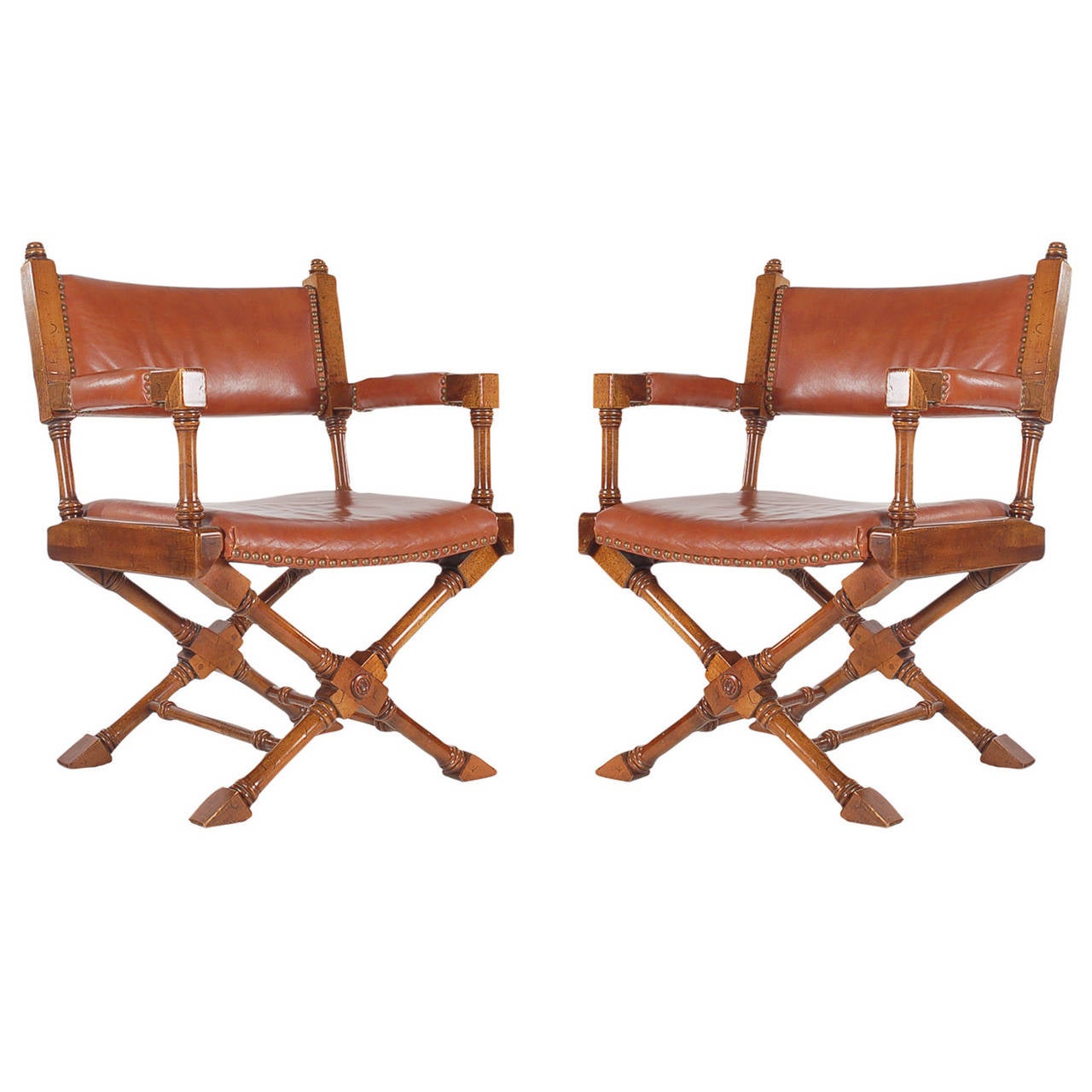 Vintage Leather Campaign or Director Chairs at 1stDibs vintage
