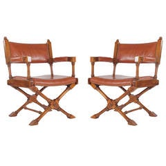 Retro Leather Campaign or Director Chairs