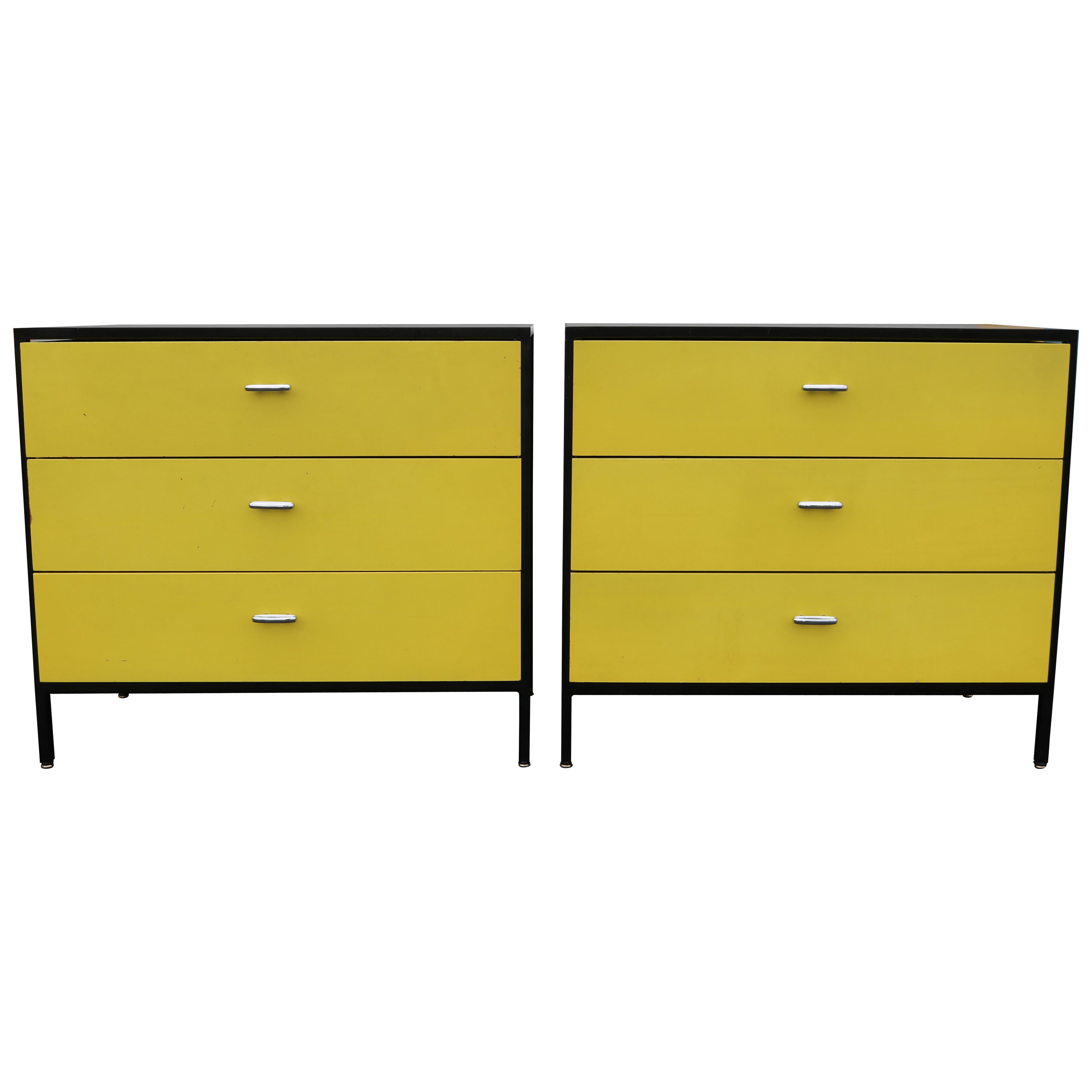 Pair of George Nelson for Herman Miller Three-Drawer Steel Frame Chests