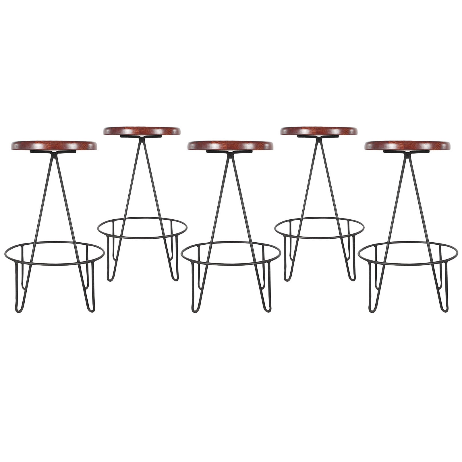 Frederick Weinberg Iron Hairpin Leg Bar Stools