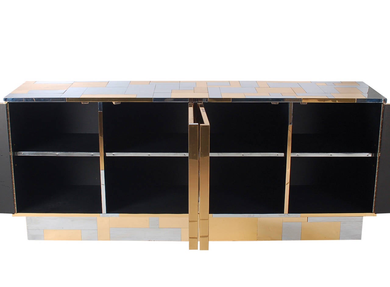 Paul Evans Chrome and Brass Cityscape Credenza 1