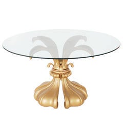 Hollywood Regency Fleur-de-Lis Glass Center Table 10