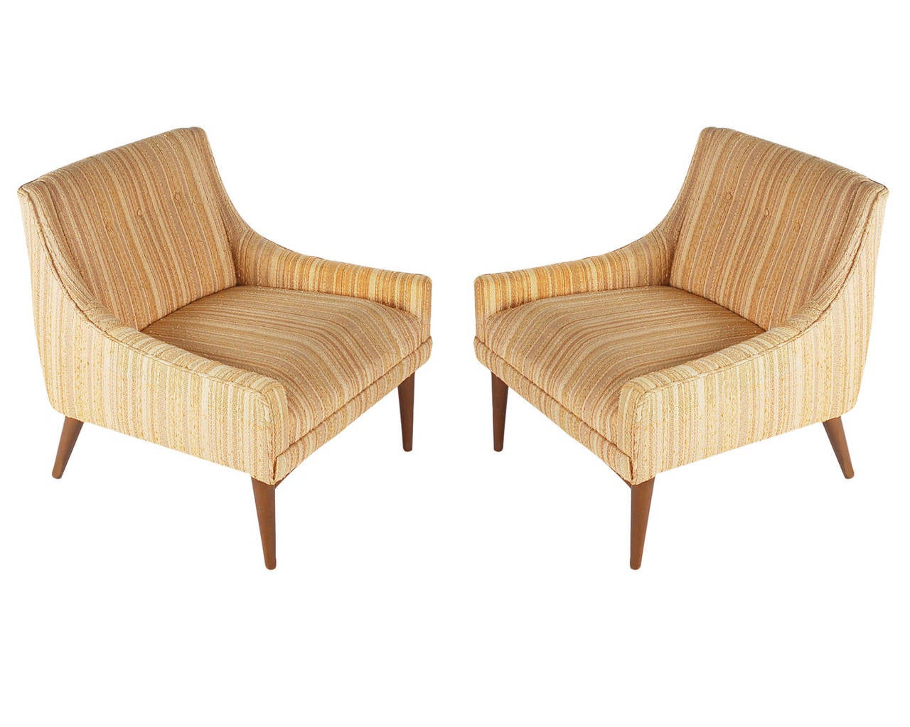 Mid-Century Modern Midcentury Scoop Lounge Chairs After Milo Baughman