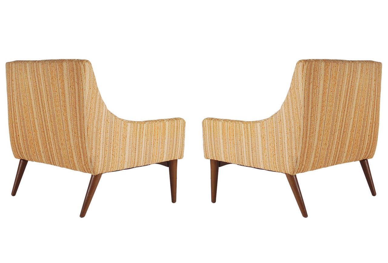 American Midcentury Scoop Lounge Chairs After Milo Baughman