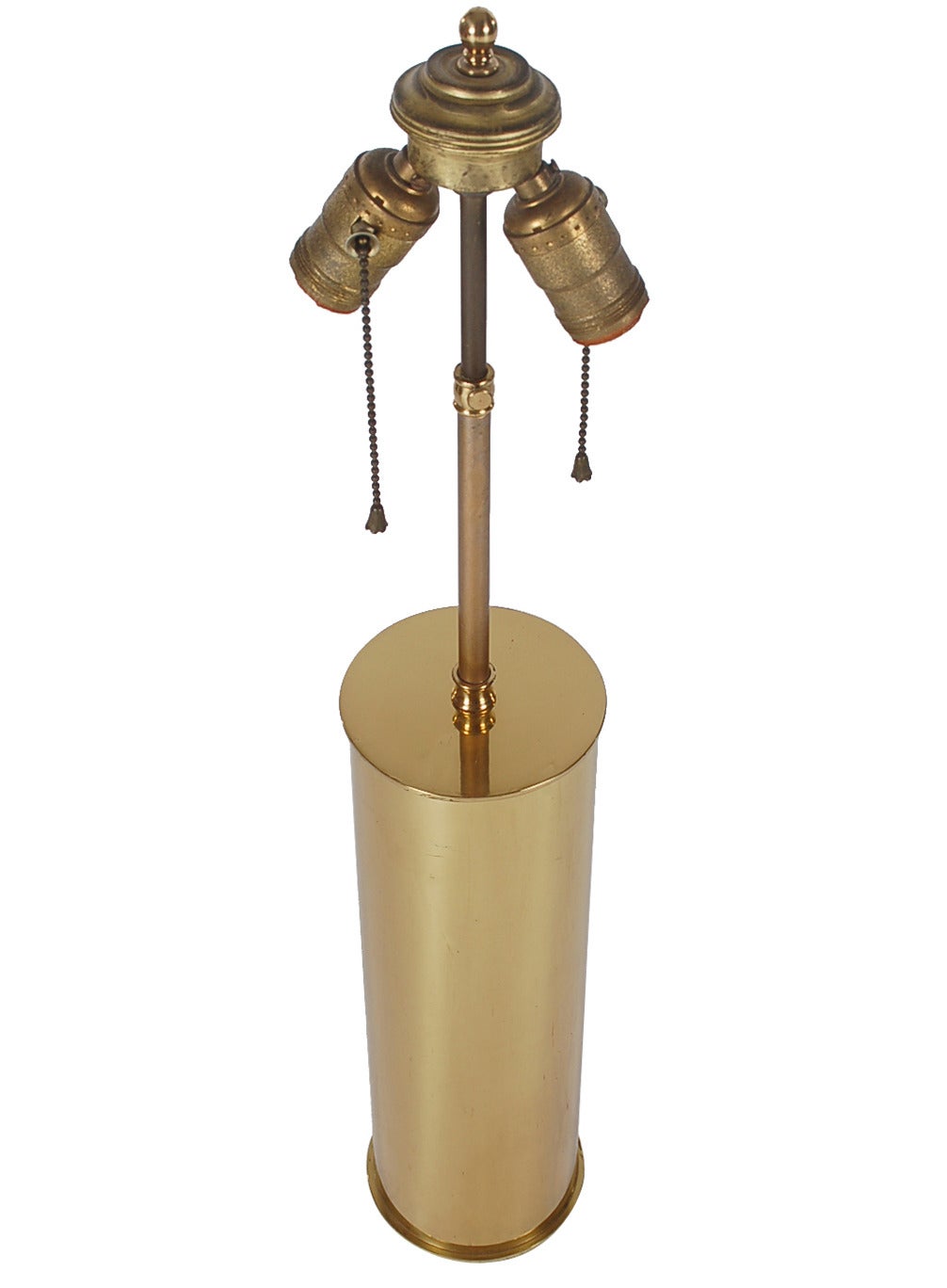 Mid Century Modern Brass Cylinder Table Lamps at 1stDibs