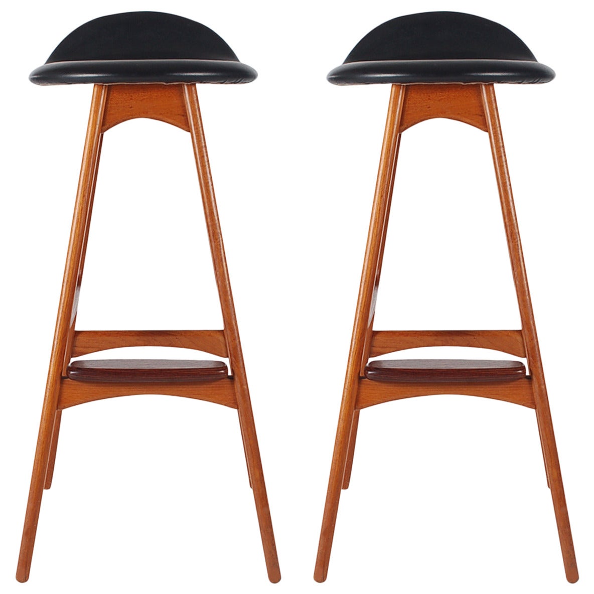 Erik Buch Teak and Rosewood Bar Stools for OD Mobler Denmark