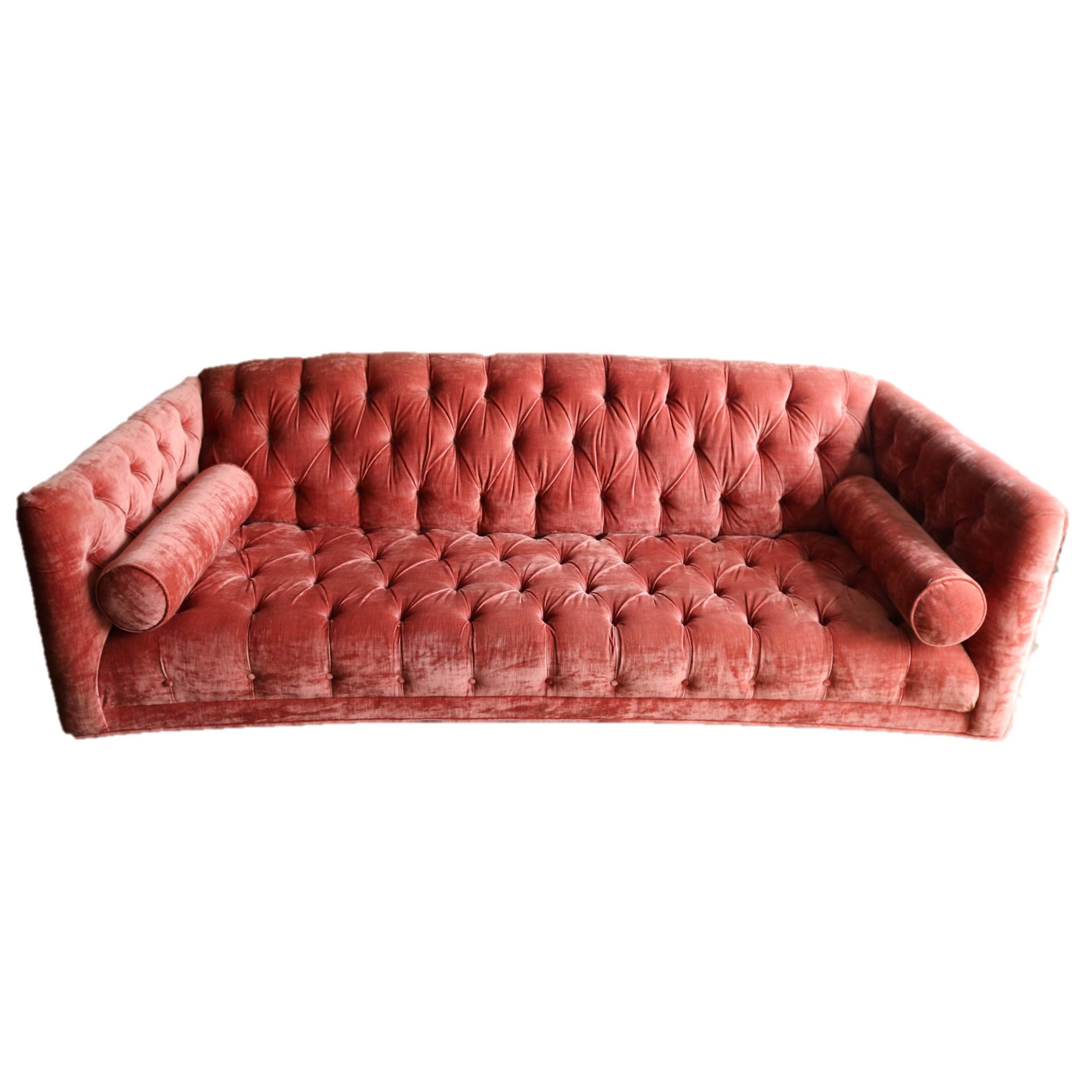 Exquisite Tufted Slub Velvet Chesterfield Sofa