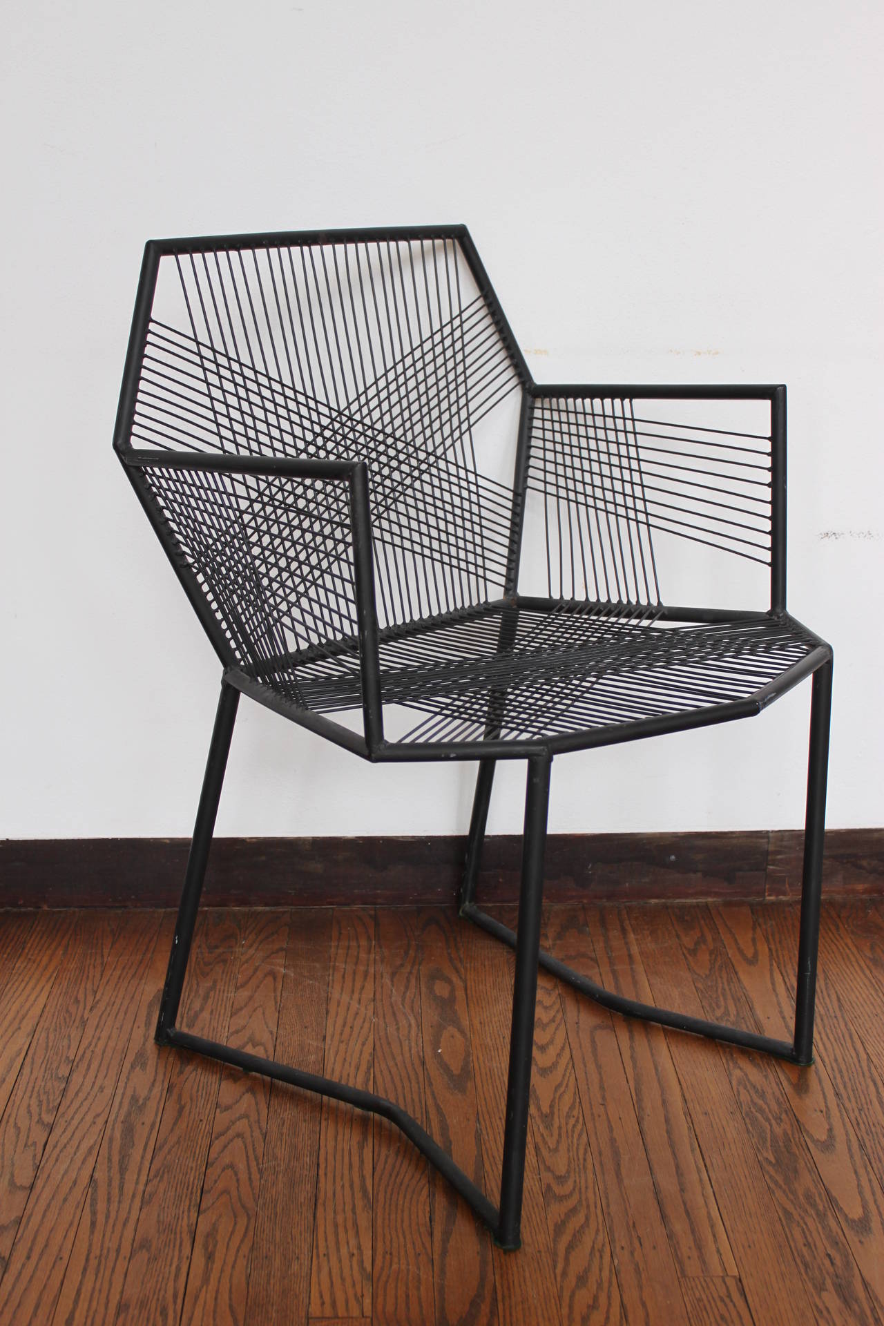 Hand-Welded Geometric Metal Armchairs In Good Condition In Philadelphia, PA