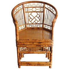 Chinese Chippendale Style Bamboo Chair